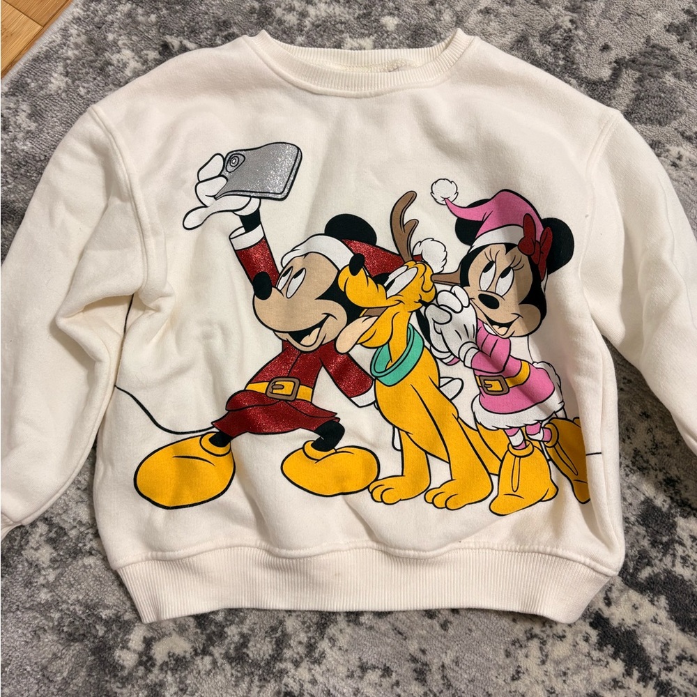 ZARA Disney Holiday Sweatshirt with Mickey and Friends